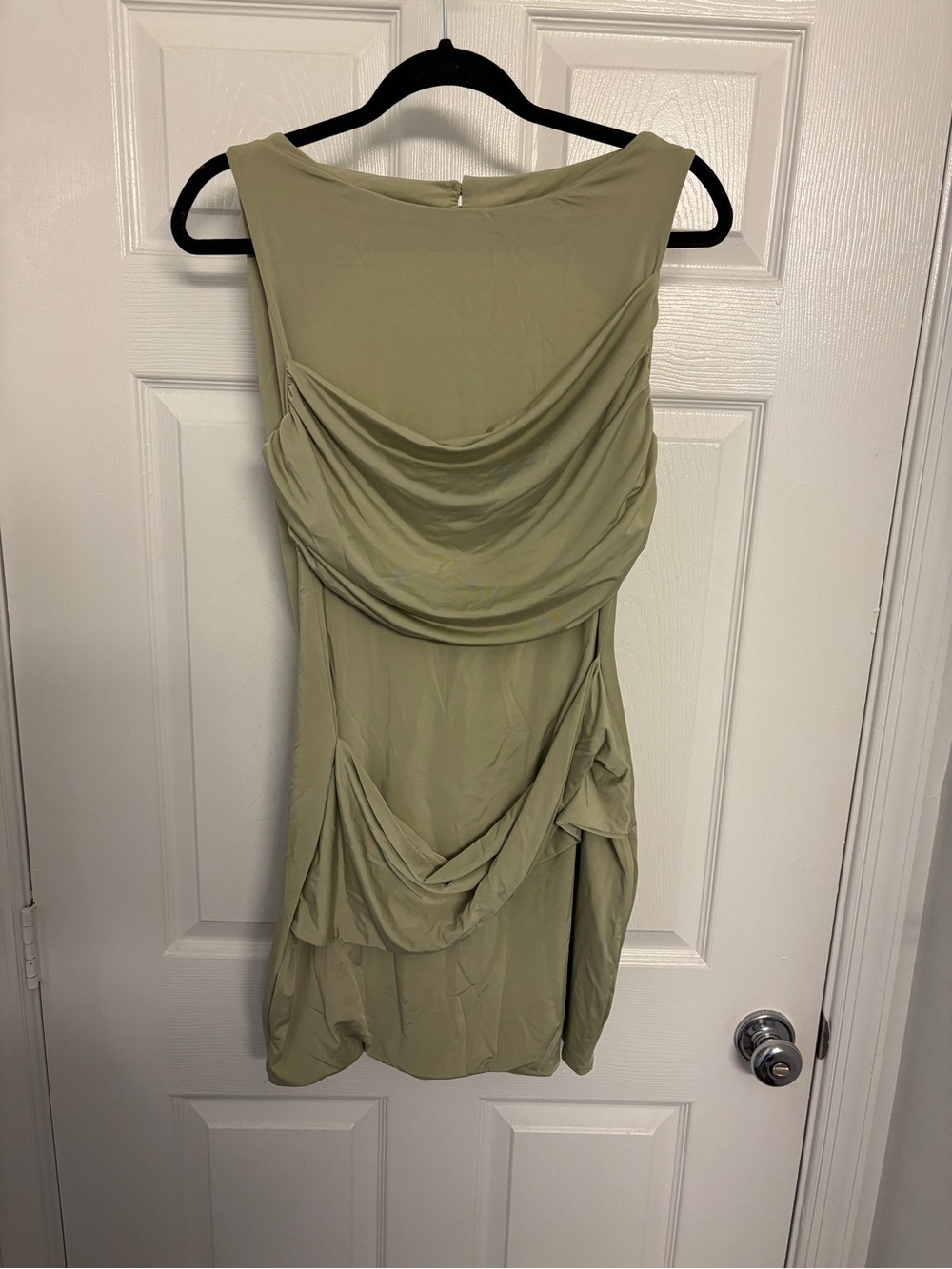Meshki Olive Green Draped Midi Dress